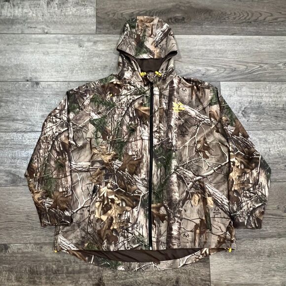 Realtree Xtra Scent Factor Camouflage Hooded Hunting Jacket - Men's Size 2XL - Picture 1 of 8